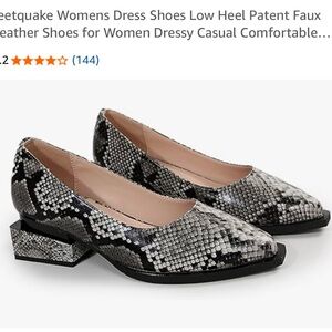 Elegant Faux Snakeskin Low Heel Shoes